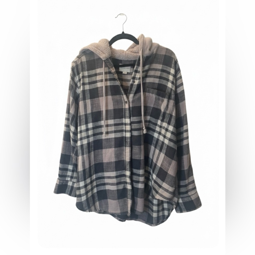 American Eagle Outfitters Women's Hooded Flannel - Size Large - Picture 9 of 10